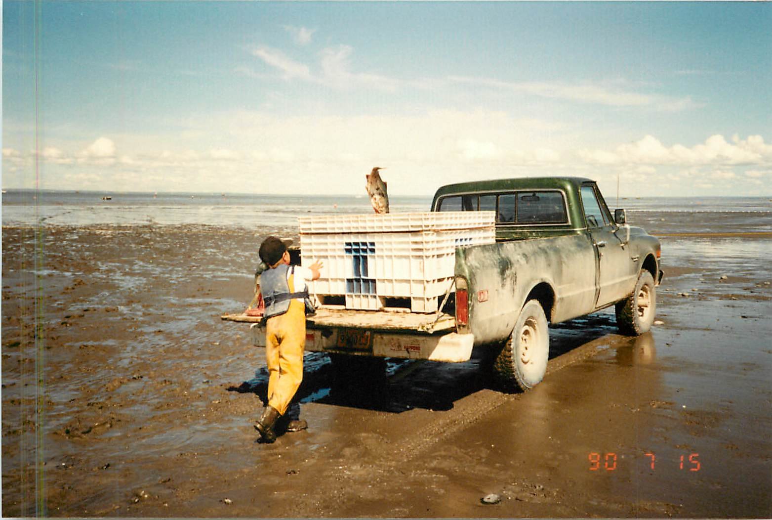 Beach operation with truck and fishing gear